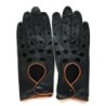 Gants en Cuir d'Agneau Noirs Marrons Martine Non Doublés.