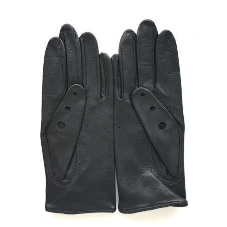 Gants en Cuir d'Agneau Noirs Martine Non Doublés.