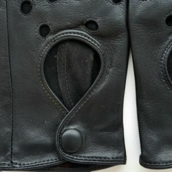 Gants en Cuir d'Agneau Noirs Martine Non Doublés.