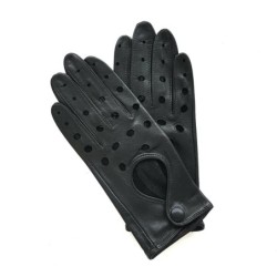 Gants en Cuir d'Agneau Noirs Martine Non Doublés.