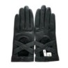 Gants en Cuir d'Agneau Noir Anastasie Doublés en Soie.