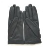 Gants en Cuir d'Agneau Noir Anastasie Doublés en Soie.
