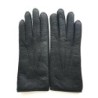 Gants en Cuir de Pécari Noir Paul Doublure Alpaga.