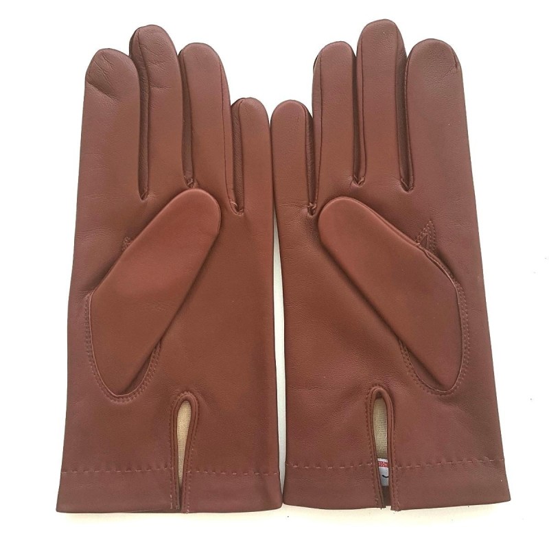 Gants en Cuir d'Agneau English Tan Raphaël Doublés soie.