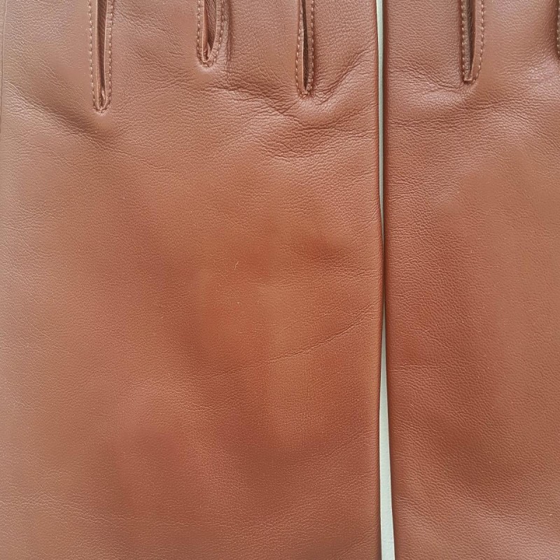 Gants en Cuir d'Agneau English Tan Raphaël Doublés soie.