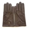Gants en Cuir d'Agneau Marron Orange Raphaël Doublés soie.
