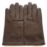 Gants en Cuir d'Agneau Marron Orange Raphaël Doublés soie.