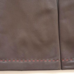Gants en Cuir d'Agneau Marron Orange Raphaël Doublés soie.
