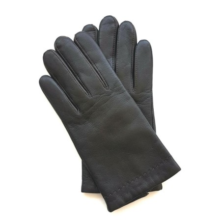 Gants en Cuir d'Agneau Marron Raphaël Doublés Cachemire.