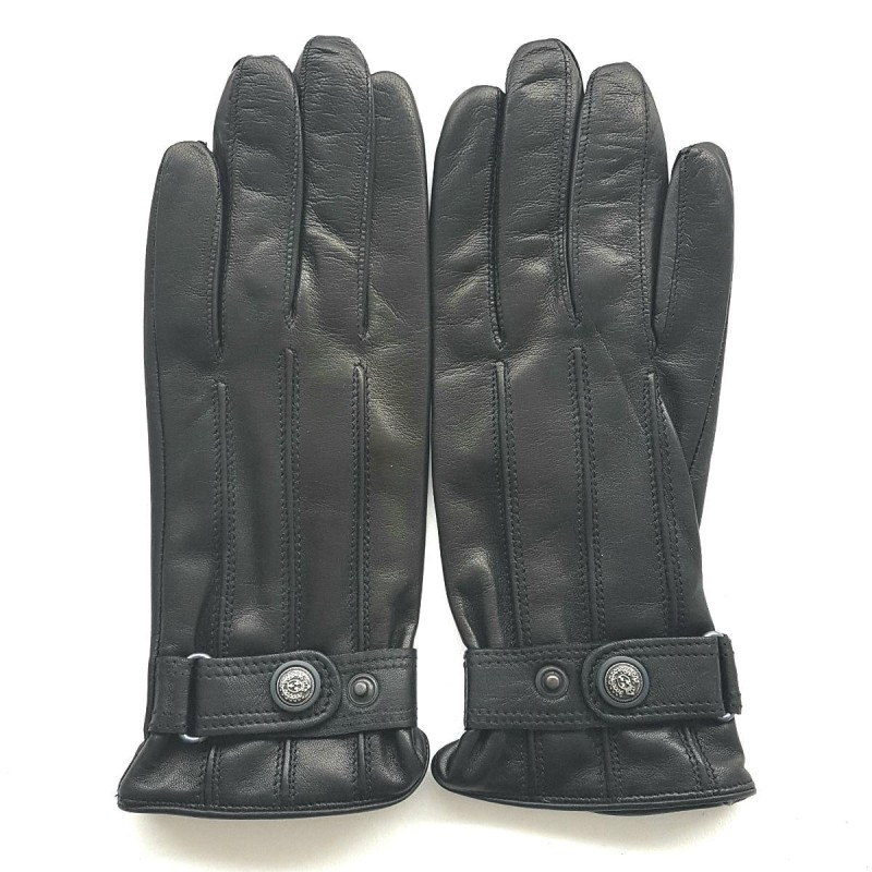 Gants en Cuir d'Agneau Noirs Jules Doublure Polaire.