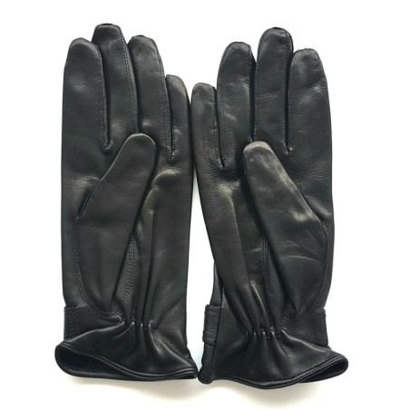 Gants en Cuir d'Agneau Noirs Jules Doublure Polaire.