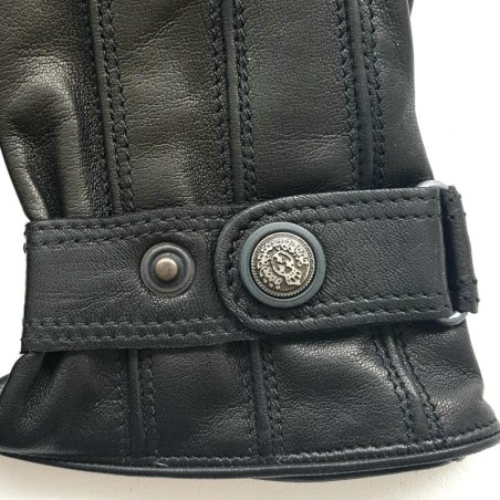 Gants en Cuir d'Agneau Noirs Jules Doublure Polaire.