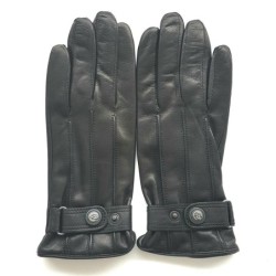 Gants en Cuir d'Agneau Noirs Jules Doublure Polaire.