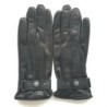 Gants en Cuir d'Agneau Noirs Jules Doublure Polaire.