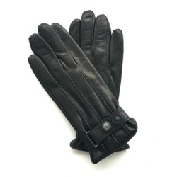 Gants en Cuir d'Agneau Noirs Jules Doublure Polaire.