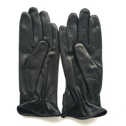 Gants en Cuir d'Agneau Noirs Jules Doublure Polaire.