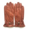 Gants en Cuir d'Agneau Cognac Jules Doublure Polaire.