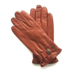Gants en Cuir d'Agneau Cognac Jules Doublure Polaire.