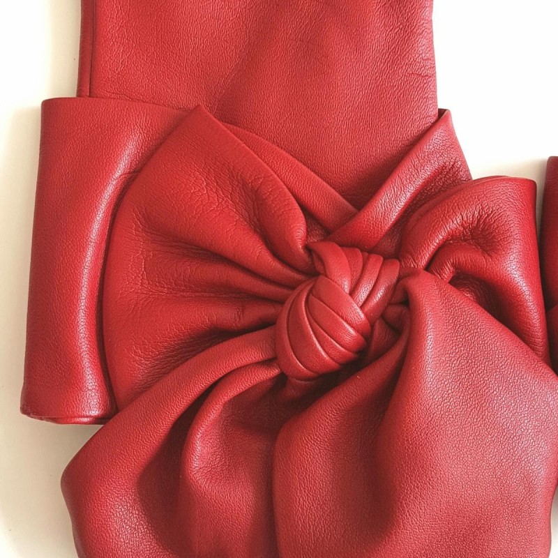 Gants en Cuir d'Agneau Rouge Paloma Doublés soie.