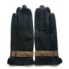 Gants en Cuir d'Agneau Noirs Sable Arthur Doublure Soie.
