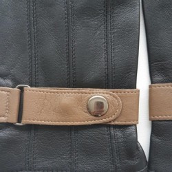 Gants en Cuir d'Agneau Noirs Sable Arthur Doublure Soie.