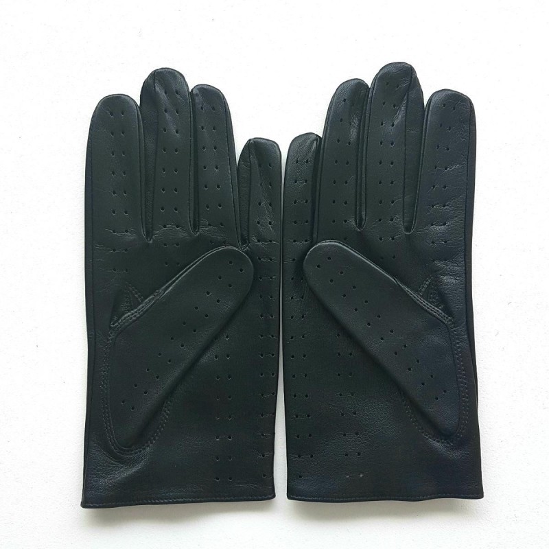 Gants en Cuir d'Agneau Noir Ayrton Non Doublés.