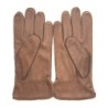 Gants en Cuir de Cerf Chocolat Marc Doublure en Soie.