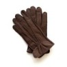 Gants en Cuir de Cerf Chocolat Marc Doublure en Soie.