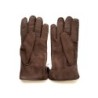 Gants en Cuir de Cerf Chocolat Marc Doublure en Soie.