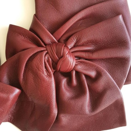 Gants en Cuir d'Agneau Bordeaux Paloma Doublés en Soie.