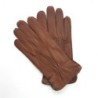 Gants en Cuir de Cerf Chocolat Marc Doublure Cachemire.
