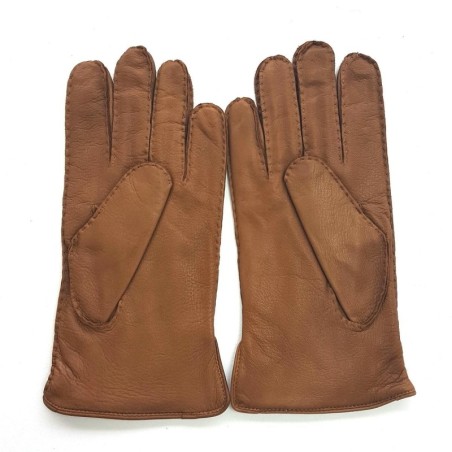 Gants en Cuir de Cerf Caravane Marc Doublure en Cachemire.