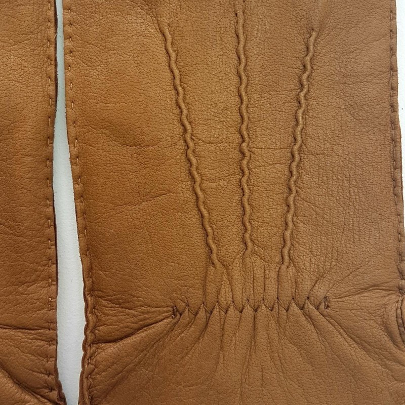 Gants en Cuir de Cerf Caravane Marc Doublure en Cachemire.