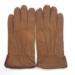 Gants en Cuir de Cerf Caravane Marc Doublure en Cachemire.