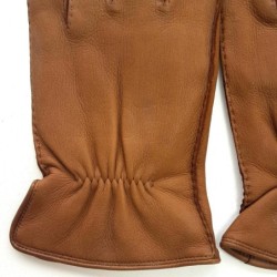 Gants en Cuir de Cerf Chocolat Marcus Doublure en Cachemire.