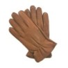 Gants en Cuir de Cerf Chocolat Marcus Doublure en Cachemire.