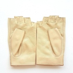 Mitaines en Cuir d'Agneau Otmeal Pilote Non Doublées.