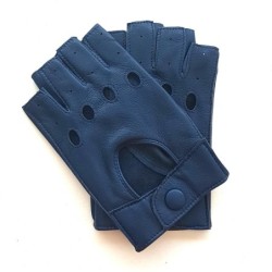 Mitaines en Cuir d'Agneau Indigo Pilote Non Doublées.