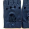 Mitaines en Cuir d'Agneau Indigo Pilote Non Doublées.