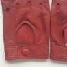 Mitaines en Cuir d'Agneau Rouge Pilote Non Doublées.