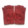 Mitaines en Cuir d'Agneau Rouge Pilote Non Doublées.