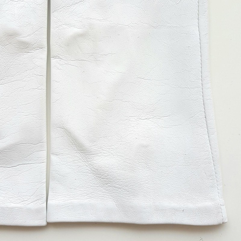 Gants en Cuir d'Agneau Blanc Capucine Doublés Soie.