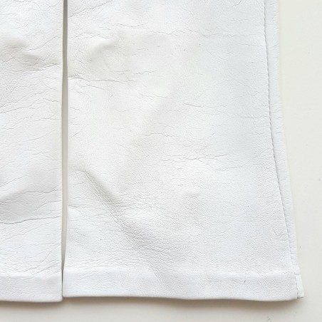 Gants en Cuir d'Agneau Blanc Capucine Doublés Soie.