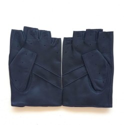 Mitaines en Cuir d'Agneau Prune Pilote Non Doublés.