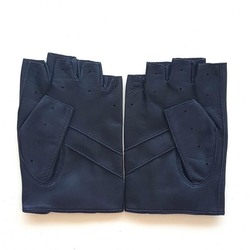 Mitaines en Cuir d'Agneau Prune Pilote Non Doublés.