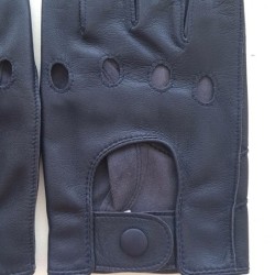 Mitaines en Cuir d'Agneau Prune Pilote Non Doublés.