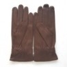 Gants en Cuir d'Agneau Chocolat Arthur Doublure Bemberg.
