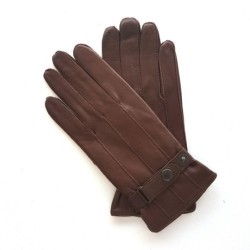 Gants en Cuir d'Agneau Chocolat Arthur Doublure Bemberg.