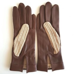 Gants en Cuir d 'Agneau, Havane, Gants de Conduite, Non Doublés.