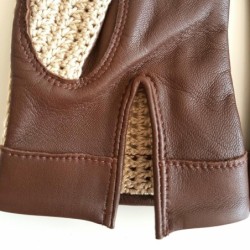 Gants en Cuir d 'Agneau, Havane, Gants de Conduite, Non Doublés.